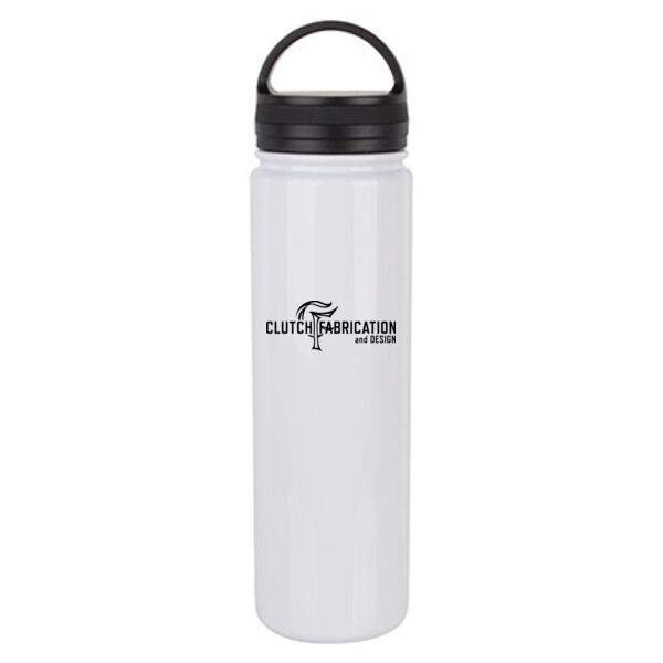 23 Oz Stainless Steel Water Bottle w/ Portable Lid - Sublimated Logo Thumbnail