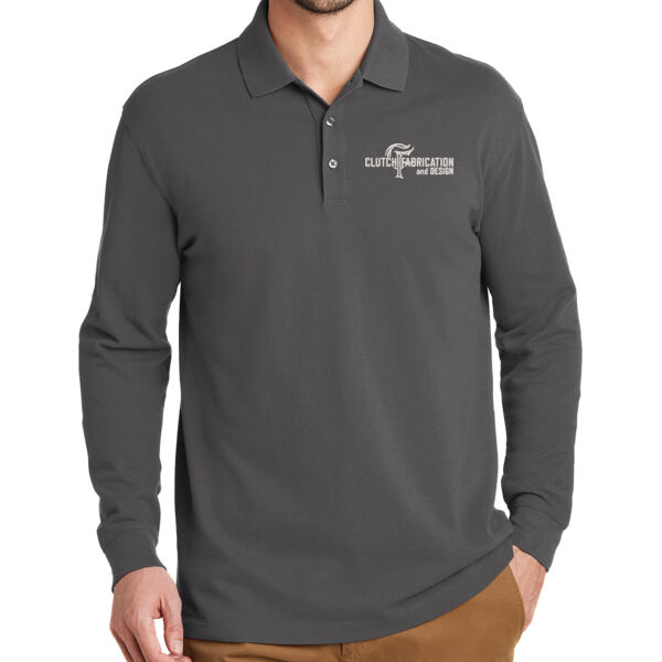 Port Authority® EZCotton® Long Sleeve Polo  (6.2-ounce, 100% cotton) - Embroidered Logo Thumbnail