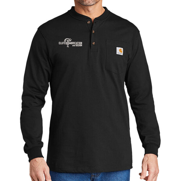 Carhartt® Long Sleeve Henley T-Shirt (Durable 6.75-ounce, 100% cotton jersey knit) - Embroidered Logo Thumbnail
